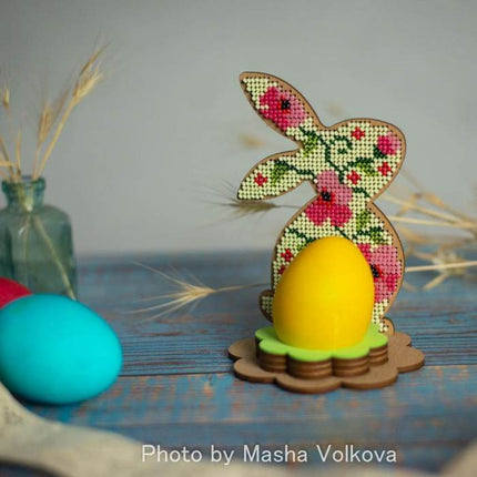 DIY Bead Embroidery Kit on Wood "Rabbit"