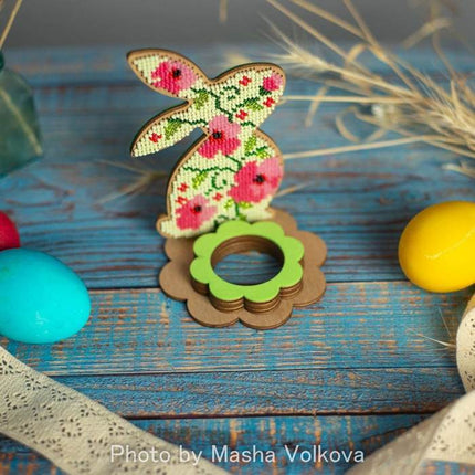 DIY Bead Embroidery Kit on Wood "Rabbit"