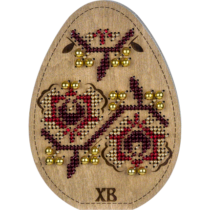 Bead embroidery kit on wood "Easter Egg"