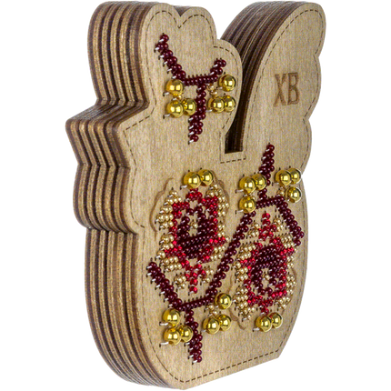 Bead embroidery kit on wood "Rooster"