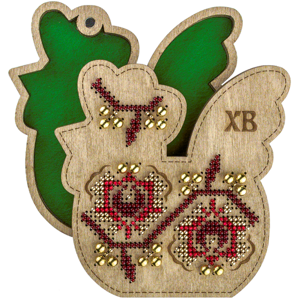 Bead embroidery kit on wood 