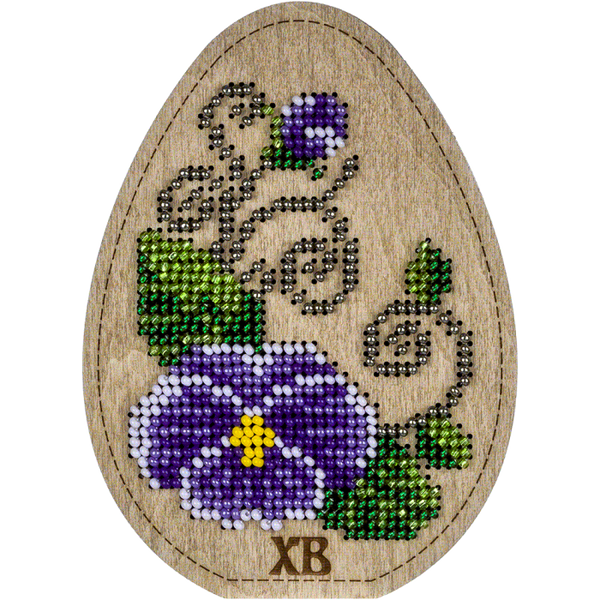 Bead embroidery kit on wood 