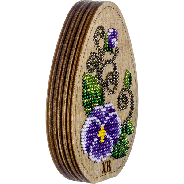 Bead embroidery kit on wood 