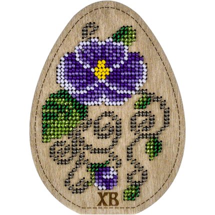 Bead embroidery kit on wood "Easter Egg"