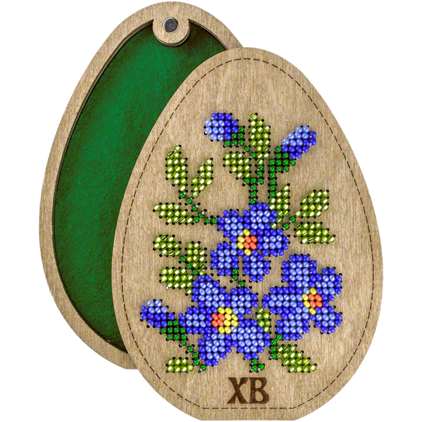 Bead embroidery kit on wood 