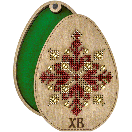 Bead embroidery kit on wood "Easter Egg"