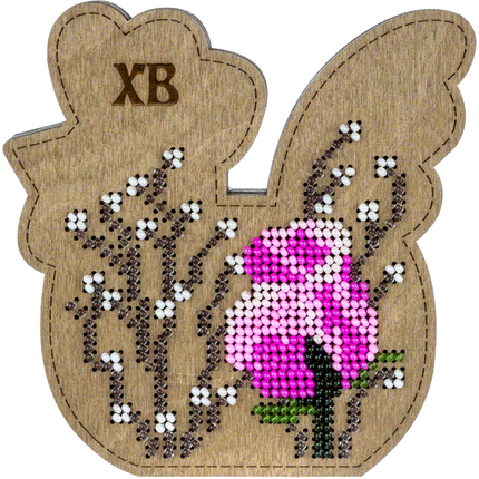 Bead embroidery kit on wood "Rooster"