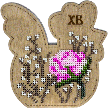 Bead embroidery kit on wood "Rooster"