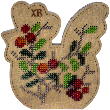 Bead embroidery kit on wood "Rooster"