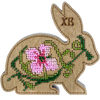 Bead embroidery kit on wood "Easter bunny"