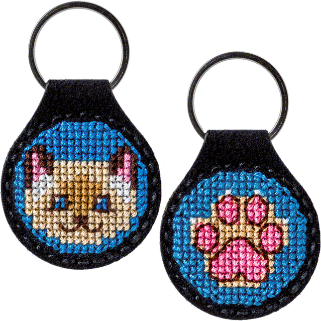 Cross-stitch kit on artificial leather "Cat"