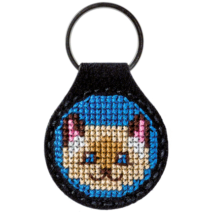 Cross-stitch kit on artificial leather "Cat"