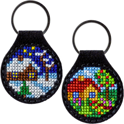 Cross-stitch kit on artificial leather "House"