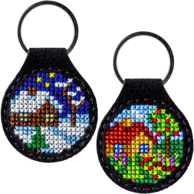 Cross-stitch kit on artificial leather "House"
