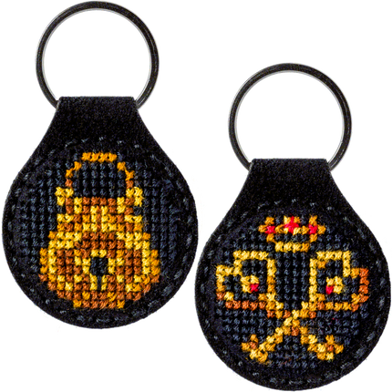 Cross-stitch kit on artificial leather "Keys"