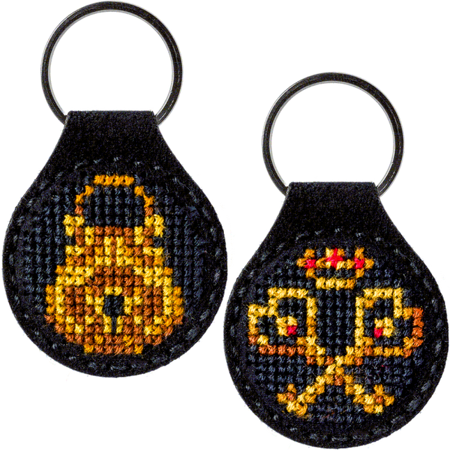 Cross-stitch kit on artificial leather "Keys"