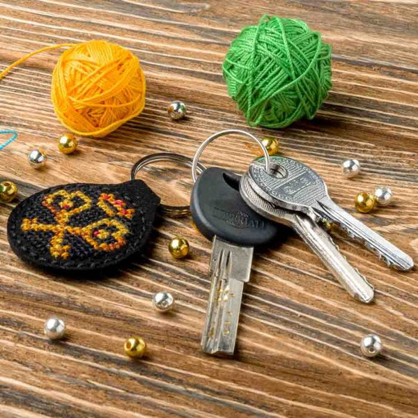 Cross-stitch kit on artificial leather "Keys"