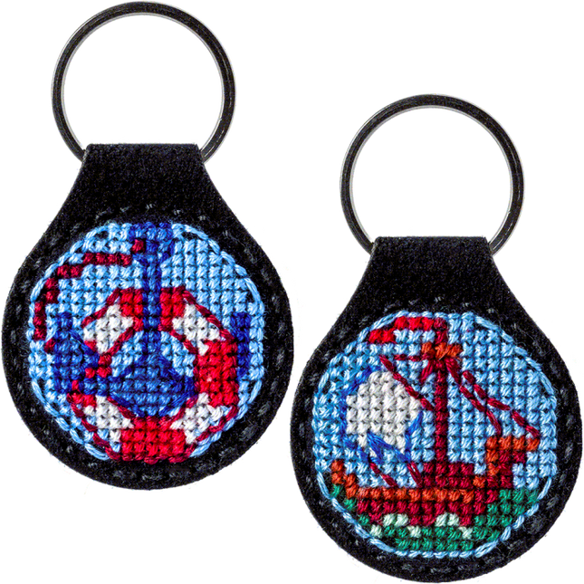 Cross-stitch kit on artificial leather "Maritime history"