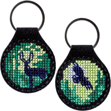 Cross-stitch kit on artificial leather "Hawk"