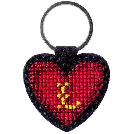 Cross-stitch kit on artificial leather "Heart"