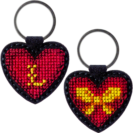 Cross-stitch kit on artificial leather "Heart"