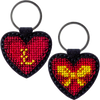 Cross-stitch kit on artificial leather "Heart"