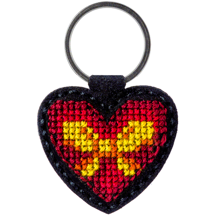 Cross-stitch kit on artificial leather "Heart"