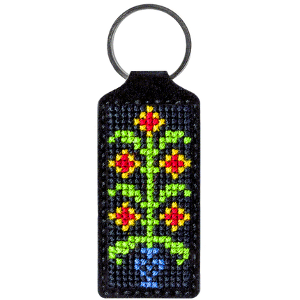 Cross-stitch kit on artificial leather "Flower"
