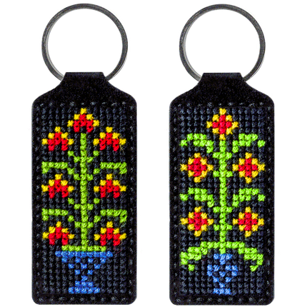 Cross-stitch kit on artificial leather "Flower"
