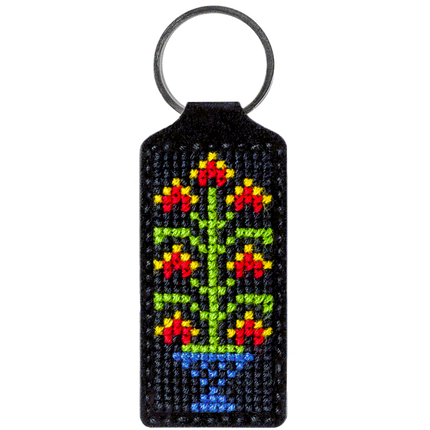 Cross-stitch kit on artificial leather "Flower"