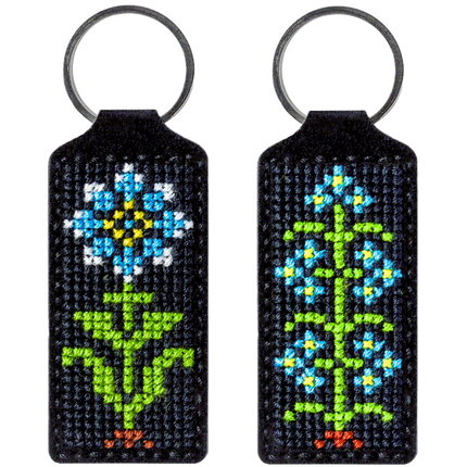 Cross-stitch kit on artificial leather "Flower"