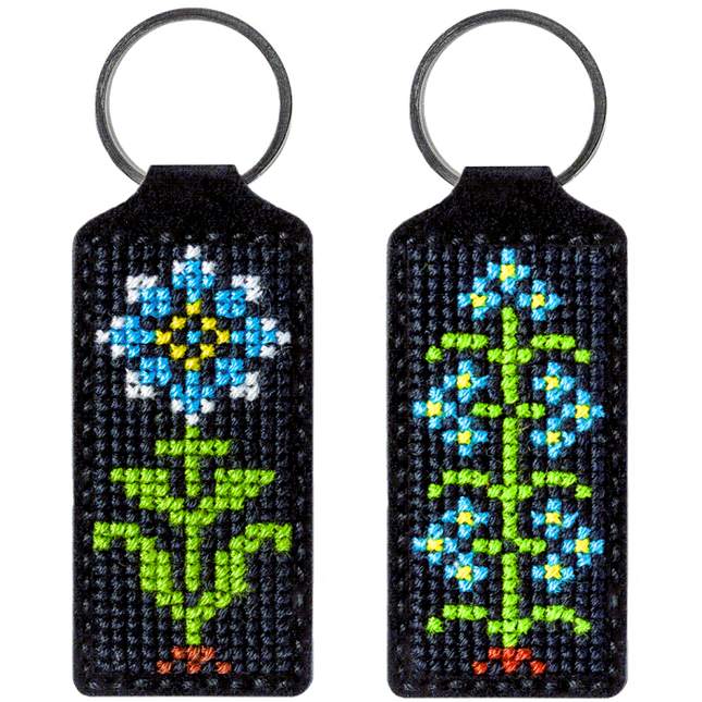 Cross-stitch kit on artificial leather "Flower"