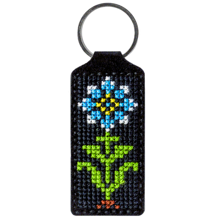 Cross-stitch kit on artificial leather "Flower"