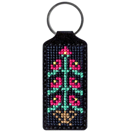 Cross-stitch kit on artificial leather "Flower"