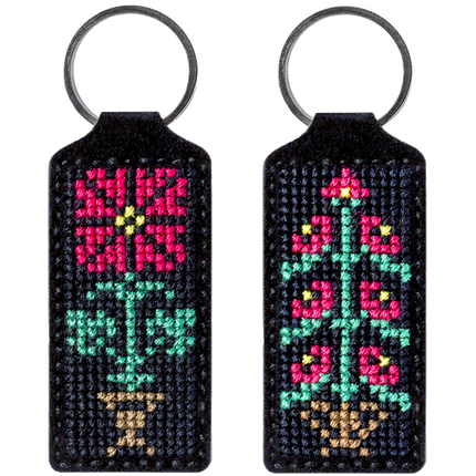 Cross-stitch kit on artificial leather "Flower"