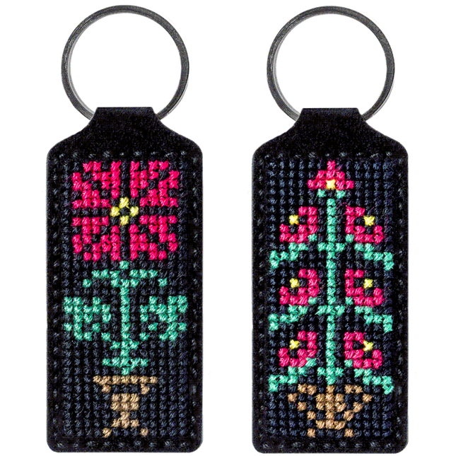 Cross-stitch kit on artificial leather "Flower"