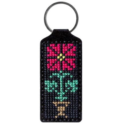 Cross-stitch kit on artificial leather "Flower"