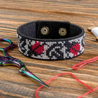 Cross-stitch kits on leather 