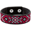 Cross-stitch kits on leather "Ethnic ornament" DIY Bracelet embroidery kit