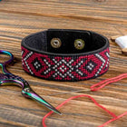 Cross-stitch kits on leather 