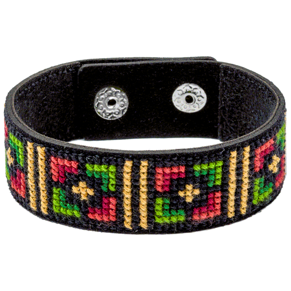 Cross-stitch kits on leather 