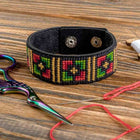 Cross-stitch kits on leather 