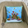 DIY Bead embroidery cushion cover kit "Christmas house of gifts"