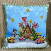 DIY Bead embroidery cushion cover kit "Christmas house of gifts"