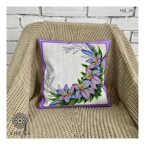 DIY Bead embroidery cushion cover kit "Lilies"