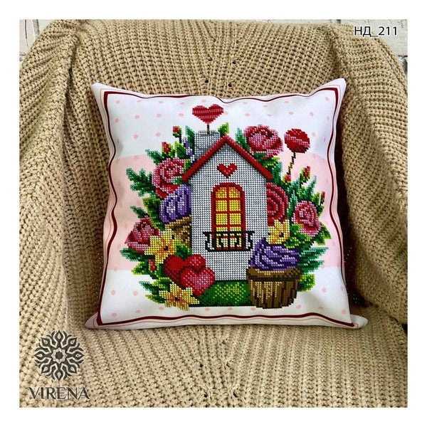 DIY Bead embroidery cushion cover kit "LOVE, Valentine's Day Gift, Wedding Gift"