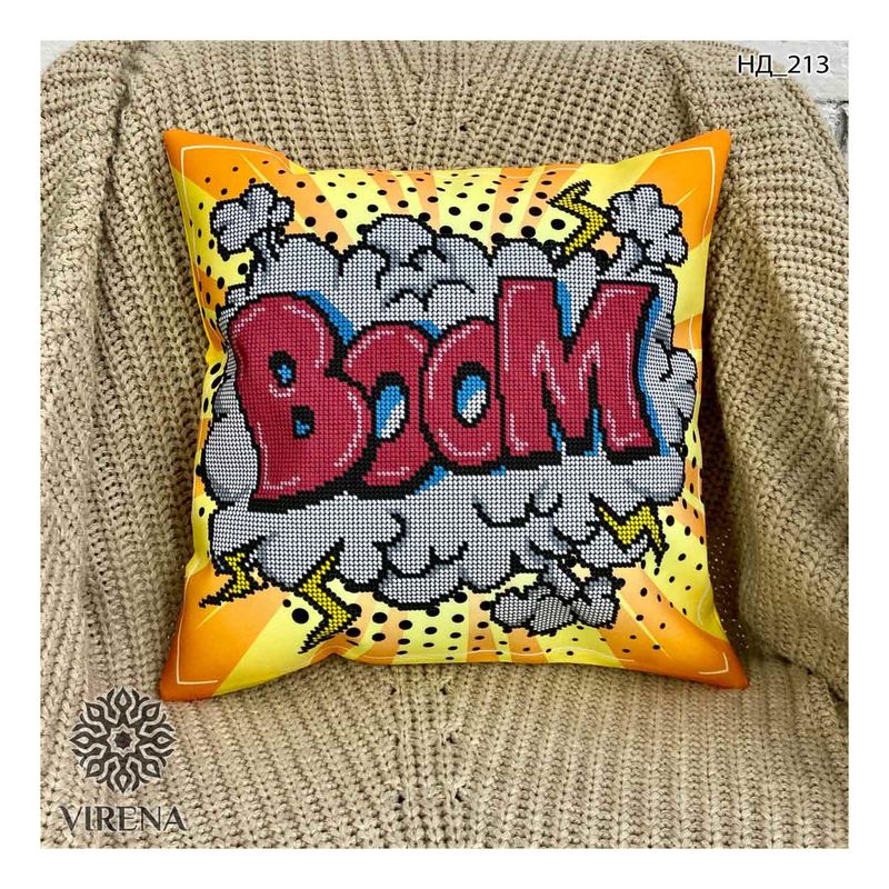 DIY Bead embroidery cushion cover kit "BOOM"