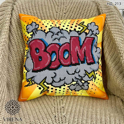 DIY Bead embroidery cushion cover kit "BOOM"