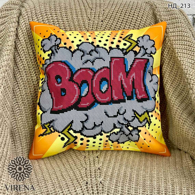 DIY Bead embroidery cushion cover kit "BOOM"