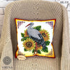 DIY Bead embroidery cushion cover kit "Stork and sunflowers"